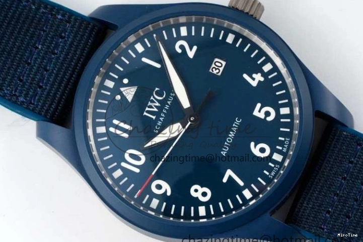 MIROTIME 0209 Mark XVIII IW328101 Blue Ceramic M+F 1:1 Best Edition Blue Dial on Blue Nylon Strap A Efficient 7066
